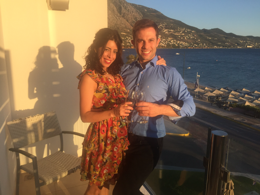 Engagement Champagne toast 