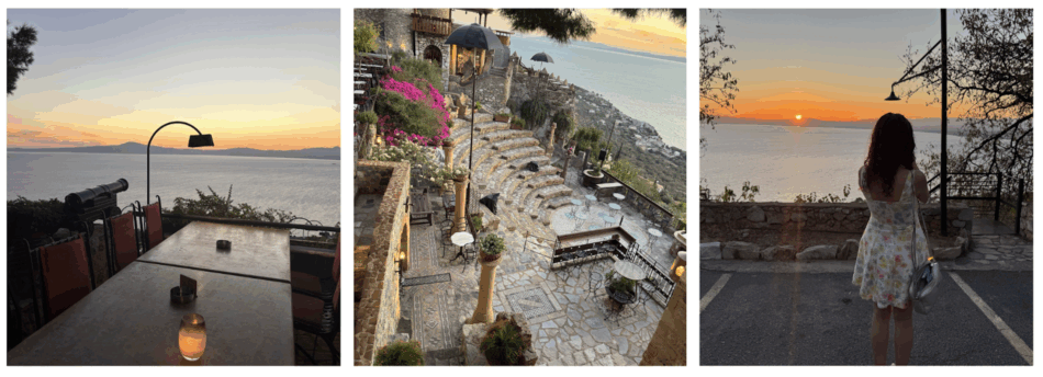Kastraki-Meteoro resto-bar at sunset in Kalamata Verga area